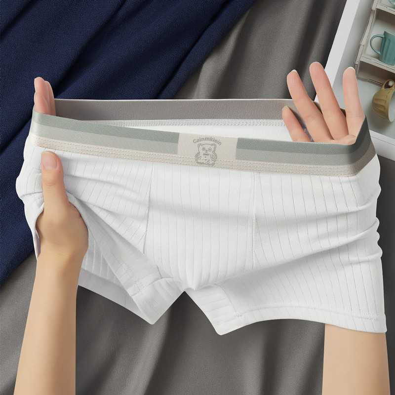 2pcs Men's Underwear Men's Boxer Shorts Mid Waist Breathable Plus Size Four Corner Pants Boxer Brief