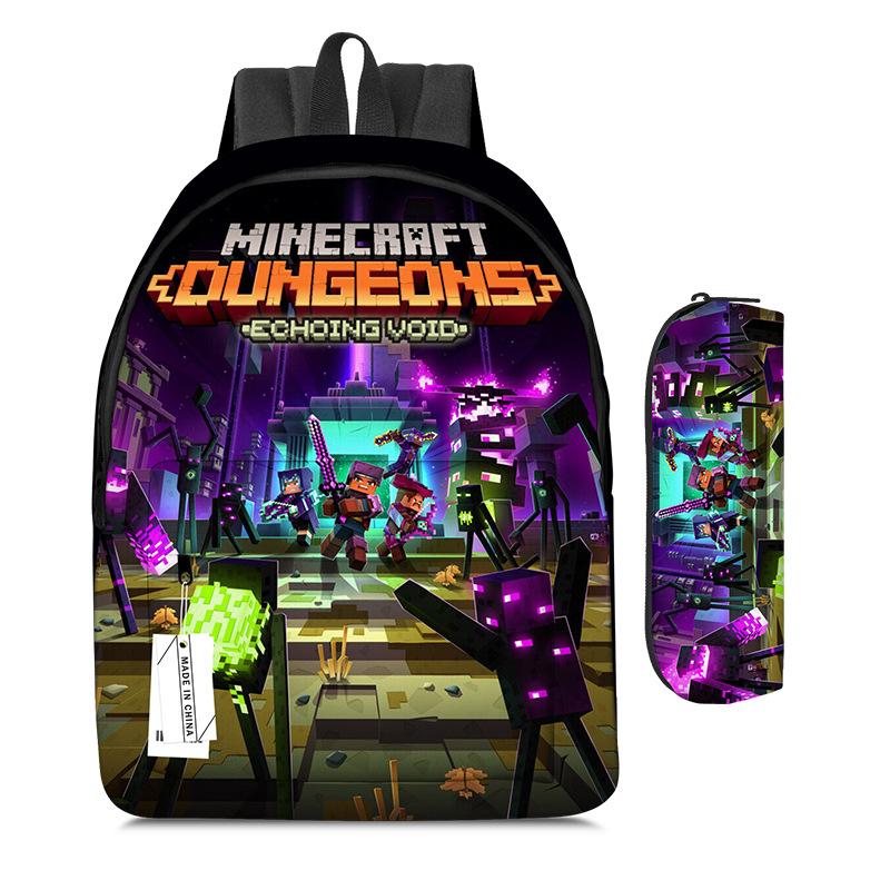 Minecraft Schoolbag Children'S Backpack Cartoon Animation Backpack Pencil Case