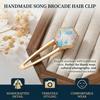 Song Brocade Hair Clip Hand-made Chinese Style Hair Accessories For Hanfu