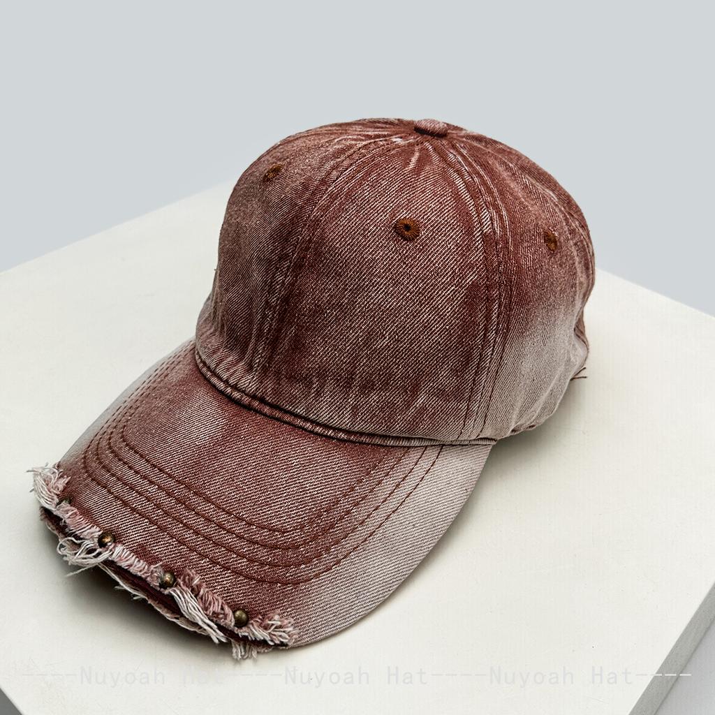 Broken Style Rivet Gradient Color Baseball Hats Sunshade Personal New Men Women Versatile Retro Ins Fashion Peaked Caps Street