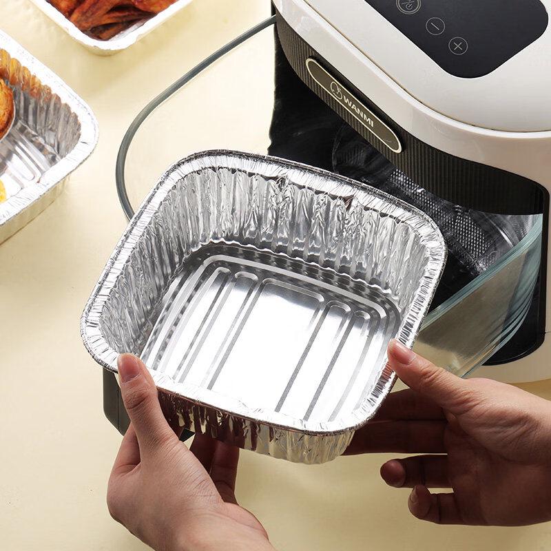 7-Inch Round Deep Disposable Aluminum Foil Air Fryer Liners