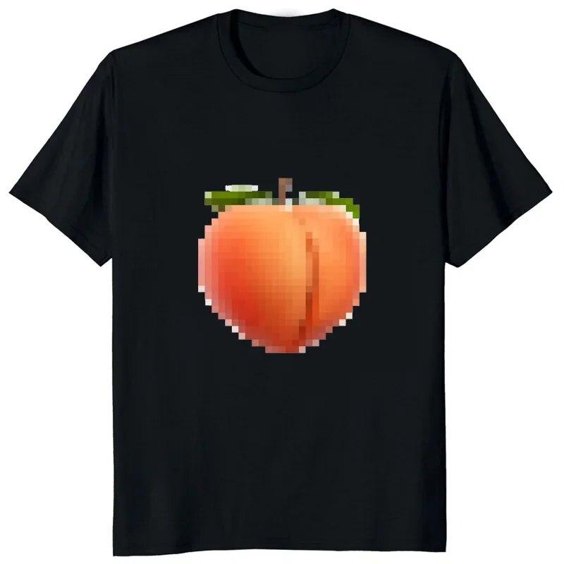 Pixellated Censored Funny Peach Eggplant Meme Printed Tshirt I Love Eggplant Graphic T Shirt Casual Fashion Summer Unisex Tees