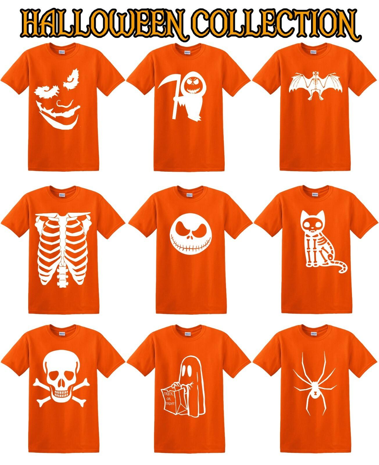 

HALLOWEEN T SHIRTS COSTUME 100% Cotton T-shirt Mens Tees Top Pumpkin Fancy Dress MEN WOMEN Skulls Cat XL