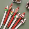 24PCS Novelty Christmas Santa Claus Snowman Patch Pen, 0.5mm Black Fine Point Retractable Pens, Durable Plastic,Suitable Office School Use