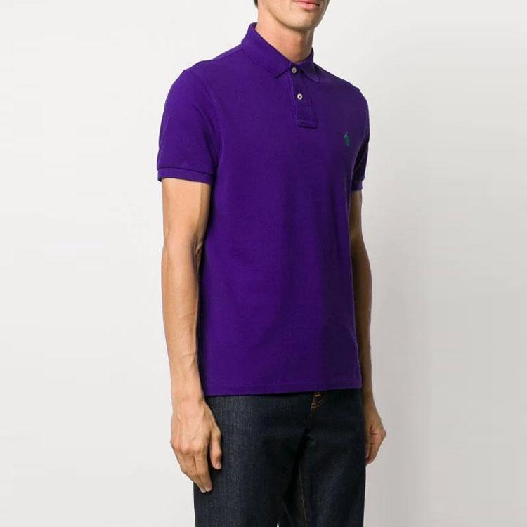 Polo Ralph Lauren Embroidered Letter Short Sleeve Polo Shirt Men Tops Purple 710782592-027