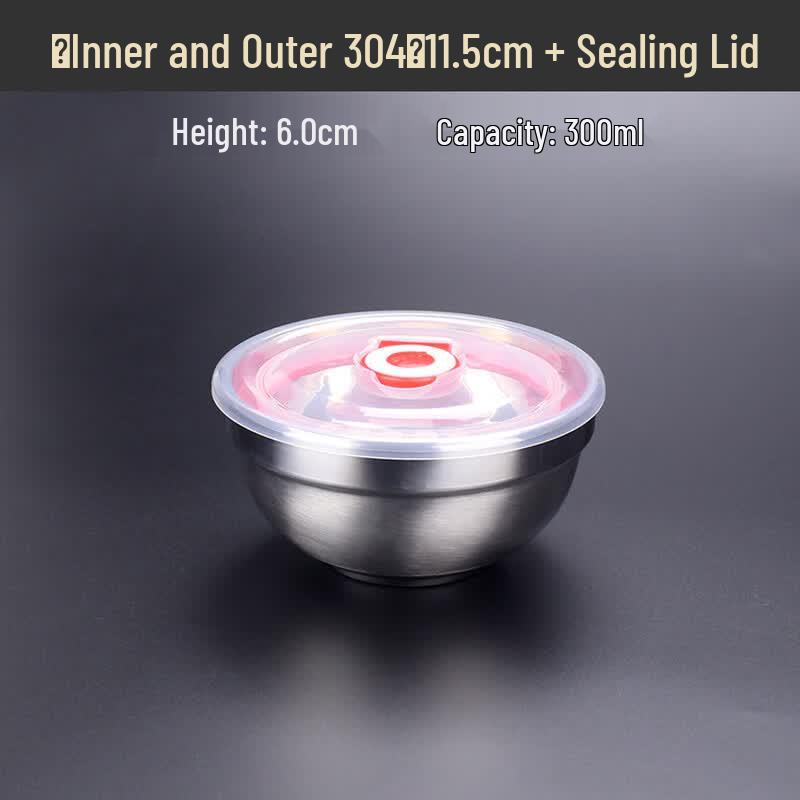 Yujia 304 Stainless Steel Double-Layer Insulated Bowl