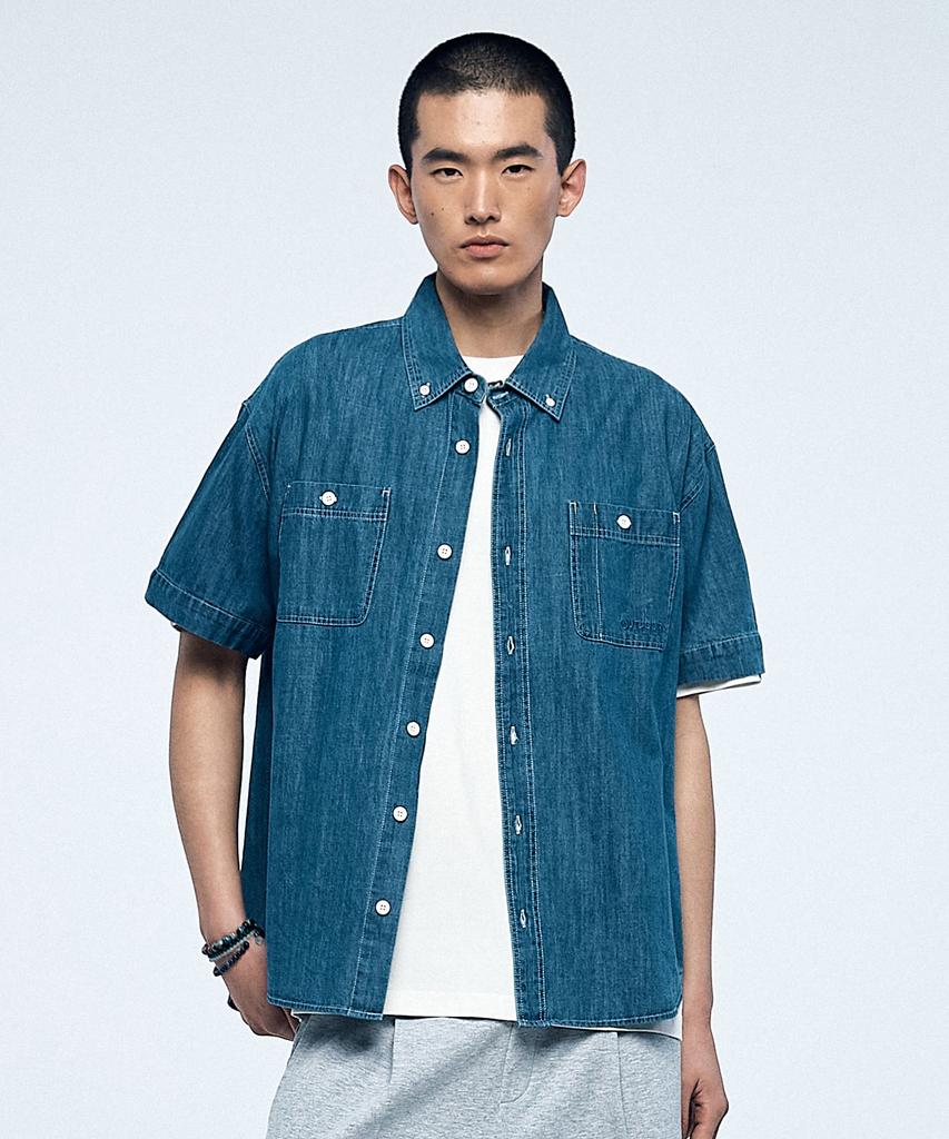 OUTDOOR PRODUCTS Denim Short Sleeve Shirt (Blue)