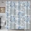 Blue Floral Shower Curtain Watercolor Flower Bath Curtain Polyester Fabric Waterproof Bathroom Curtains With Hooks Bath Screen