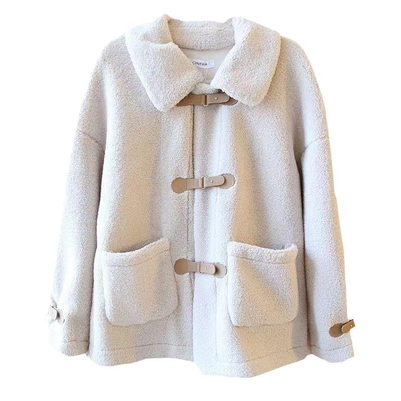 Lamb Coat for Small People, Short Autumn and Winter Korean Style Loose Lamb Velvet All-match Fragrant Top