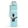 1PC Male back view arms raised print 750ml colorful plastic sports water bottle leakproof pop up lid with straw for outdoor work home use