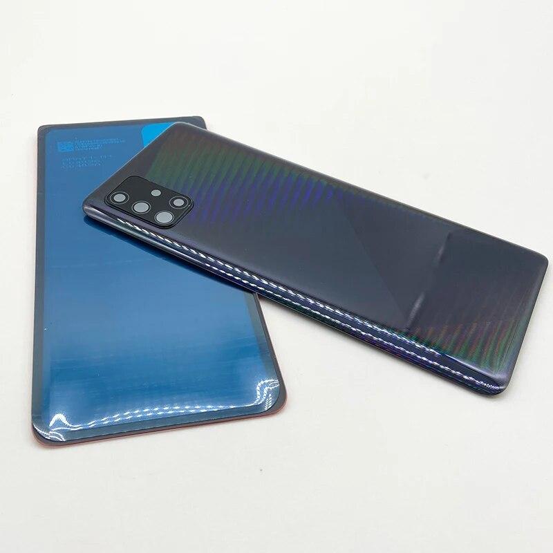 

Для Samsung Galaxy A71 крышка батарейного отсека задняя дверь Замена корпуса для Samsung A71 4G A715F A715B с объективом камеры Black ( A71 4G )