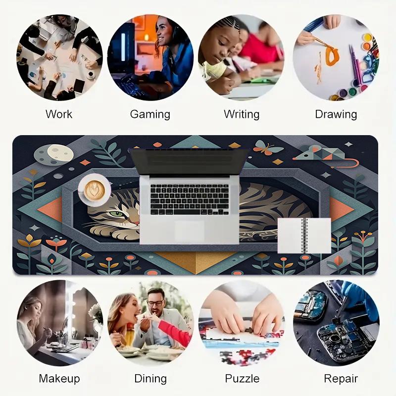 Cat Dream Xl Gaming Mouse Pad Nonslip Rubber Base Stitched Edge Waterproof Desk Mat For Pc Laptop Gamer Office Computer Accessories C927162