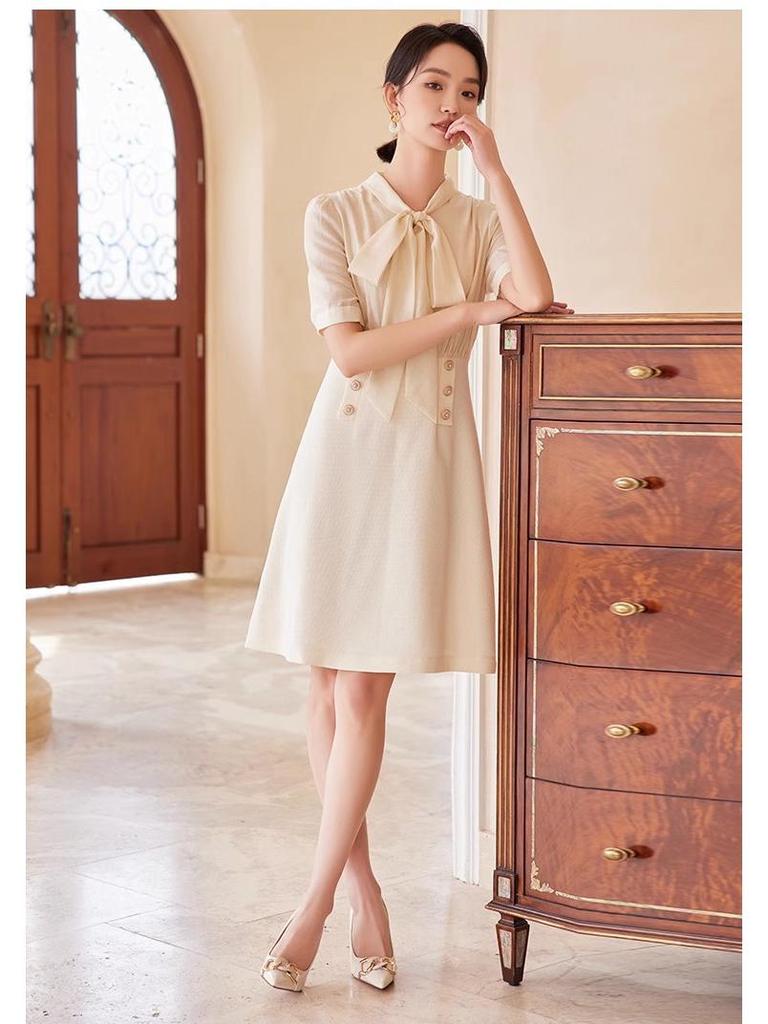 Aishangchen Summer 2024 Waist-Slimming Bowknot Dress - Women's Stylish Skirt