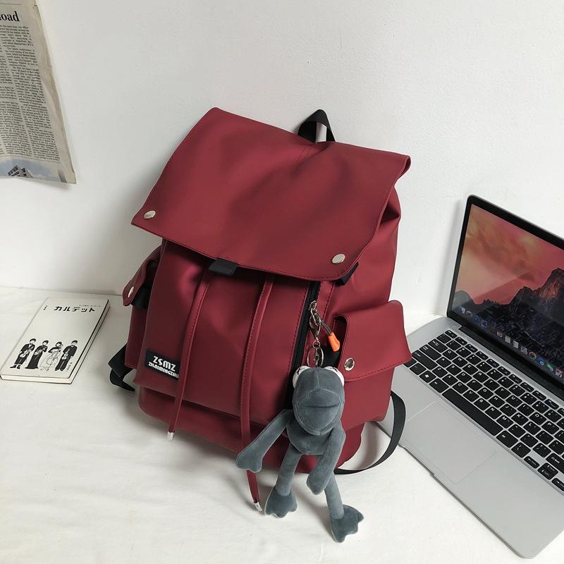 Schoolbag trendy cool student backpack Korean version large capacity clamshell junior high school student schoolbag outdoor waterproof tooling couple