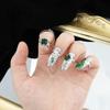 4/5Pcs Fingertip Ring Irregular Metal Silver Color Finger Ring Set Women Alloy Finger Cot Chain Nail Ring Party Jewelry