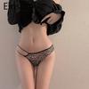 Female Summer Sexy Leopard Grain Fine Belt Ice Silk Without Trace Lift Hip Briefs Einson