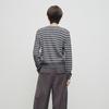 Broadcast Simple V-Neck Striped Long Sleeve Knit Top