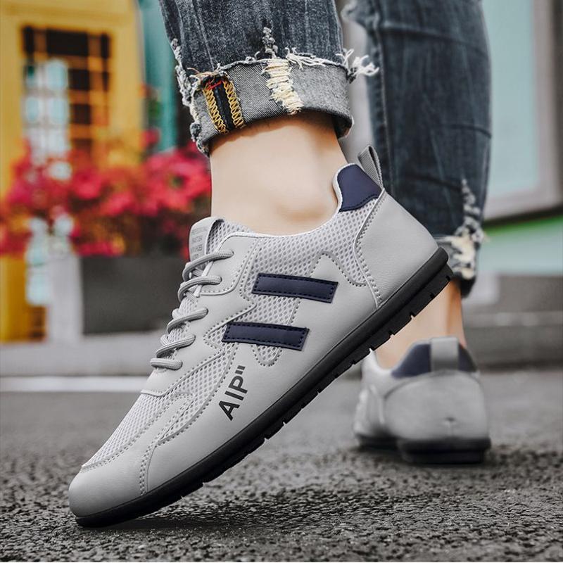 Популярная мужская дышащая обувь для вождения со скользкой сеткой. Модная мужская — фото 7