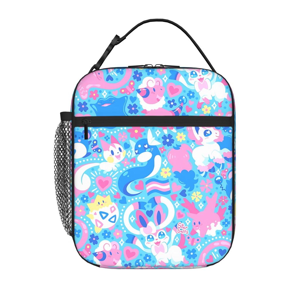 Cartoon Pokemon Theme Insulated Lunch Bag Ice Pack Rice Bag Bolsa Student Bento Lunch Handbag Insulation