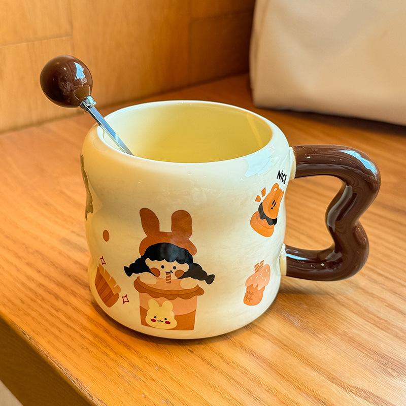 Hochwertige Keramiktasse mit Deckel Freundin Souvenir Geschenk für Mädchen Geburtstagsgeschenk praktische Keramiktasse kreatives Geschenk