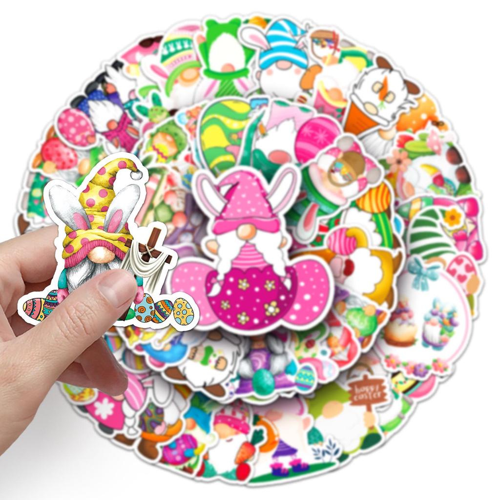 Easter Gnome Graffiti Sticker Set: Creative Cartoon Festival Decor for Phone Cases & Suitcases