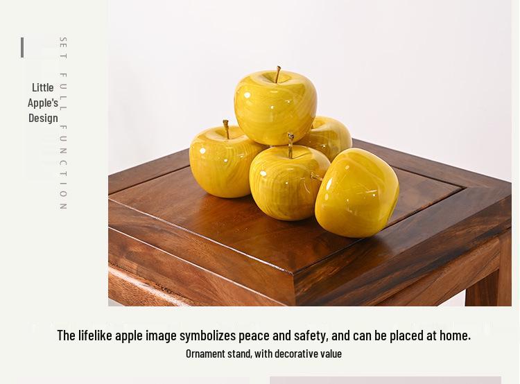 Golden Silk Nanmu Wood Car Ornaments - Apple Red, Water Ripple Design, Christmas Gifts