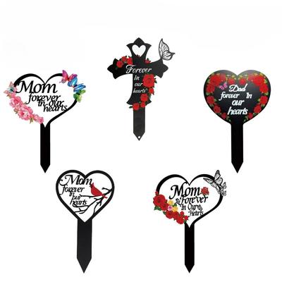 Metal Iron Art Handicrafts for Cemetery Decoration, Lawn, Outdoor Funeral, Cemetery Plot, Tomb, Memorial Post, Metal Ground Stake