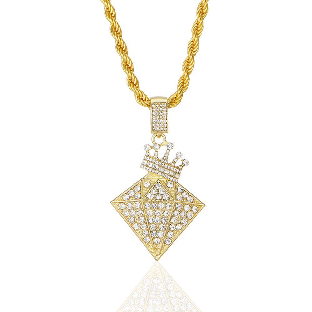 Trendy Zircon Butterfly Hip Hop Pendant Necklace for Couples