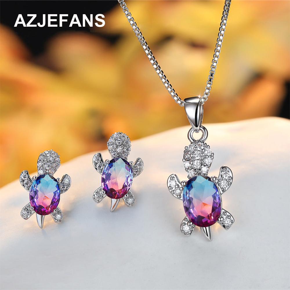 

1 комплект серег, ожерелья, подвески в виде черепахи, ювелирных изделий розовый/синий