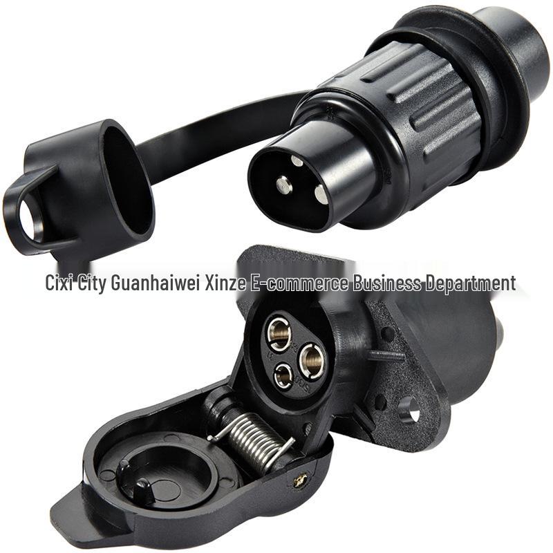 Evropský 3kolíkový napájecí konektor pro traktor, 3vodičová zástrčka a zásuvka pro zemědělská vozidla