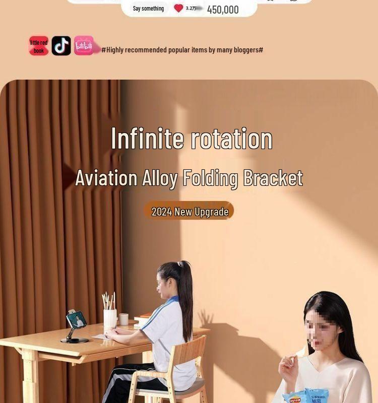 360° Adjustable All-Metal Phone & Tablet Holder - Perfect for Desktop Use & Live Streaming
