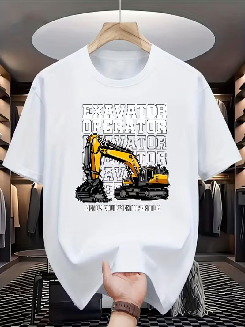 Excavator Operator Tshirt Heavy Equipunisext 3d Graphic Tee Black Short Sleeve Funny Construction Work Gift S