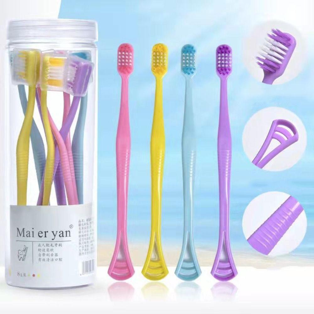 

Зубная щетка Oral Health Cleaner Набор зубных щеток с мягкой щетиной и скребком для чистки языка grey-B