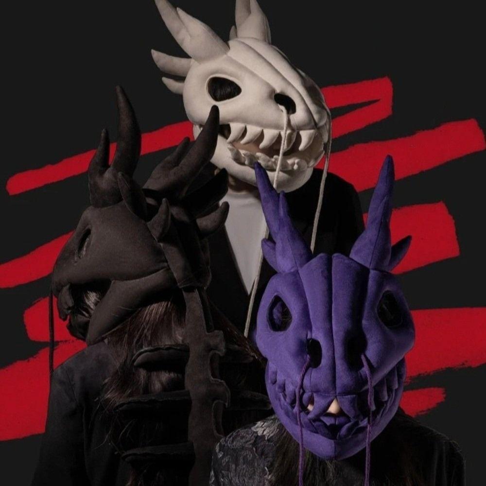 80/120CM Dinosaur Bone Head Hat Wearable Plush Dinosaur Costume  Party Outfit