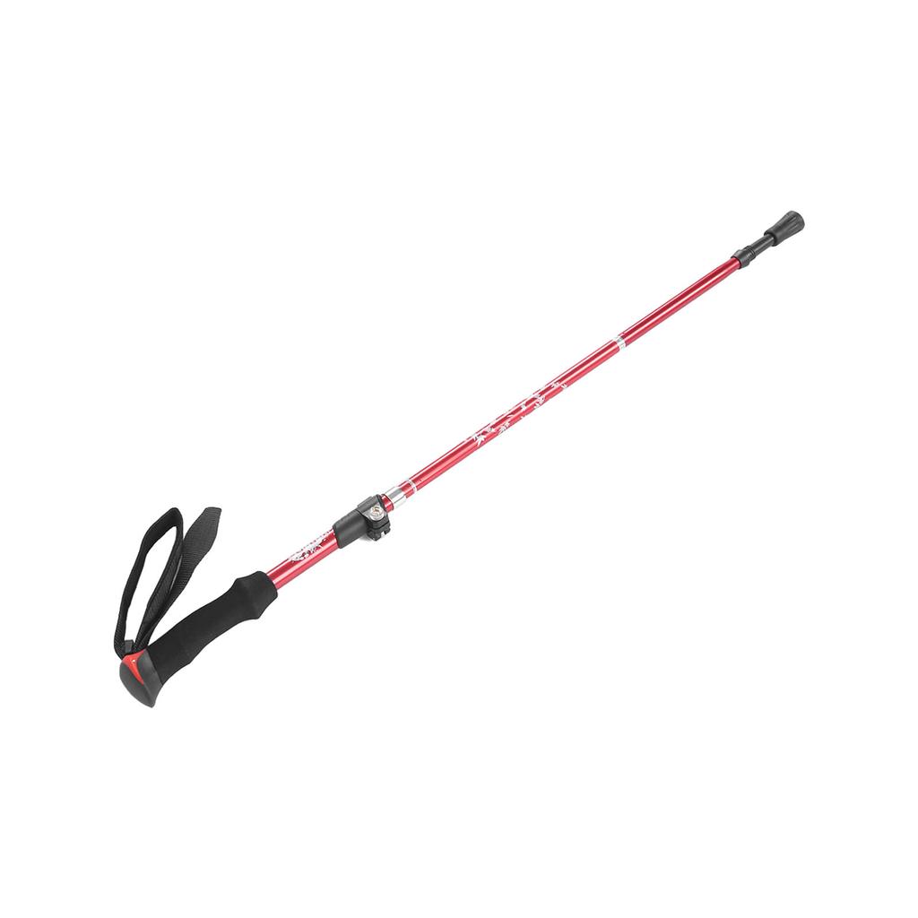 Aluminium Alloy Trekking Poles 5 Sections Collapsible Hiking Walking Climbing Sticks with Mud HoldersRed
