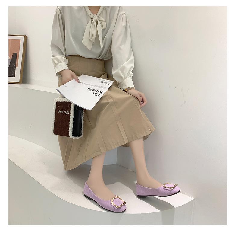 Women's Shoes Flat Shoes Square Toe Slip on Large Size Comfortable Casual Single Shoes Multicolor