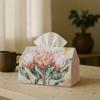 2D Flat Printing, Box Box with Protea Flower Bouquet Decorative Storage Box for Holiday Home Decor, Kitchen, Living Room, Car - Festive Dispenser Idea