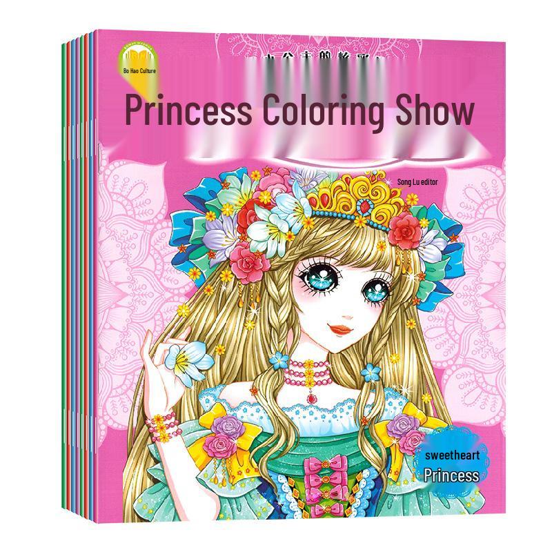 Princess Dress-Up Coloring Book for Girls Ages 3-10
