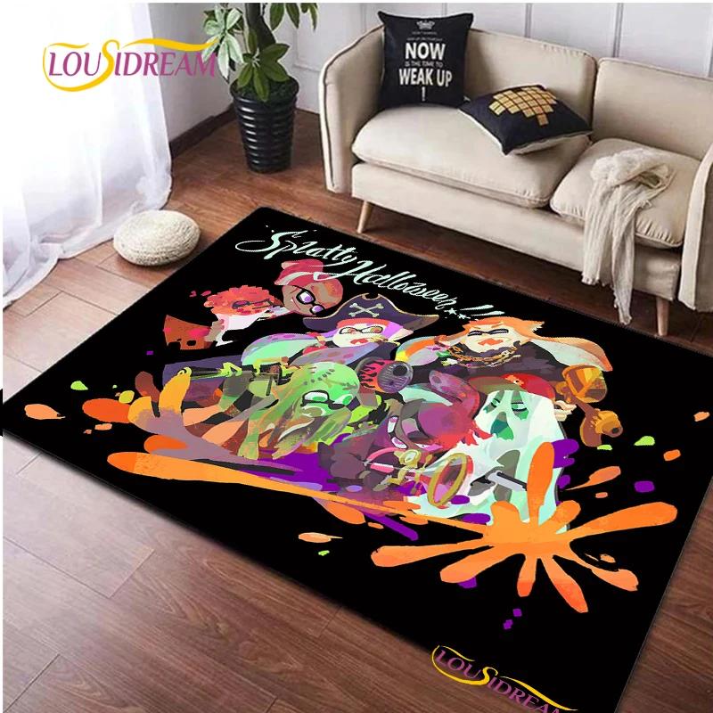 Tappeto Cartone Animato Gioco Splatoon per Soggiorno Camera da Letto Decorazione Tappeti da Area Cucina Tappetino Antiscivolo Alfombra Regalo di Compleanno Tappetino Poster