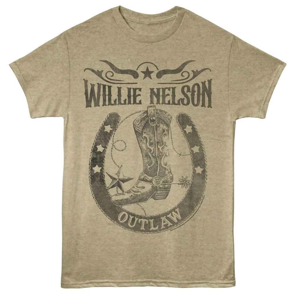 Willie Nelson - Outlaw Horseshoe - Officially Licensed - Brown Heather Front Pri 140