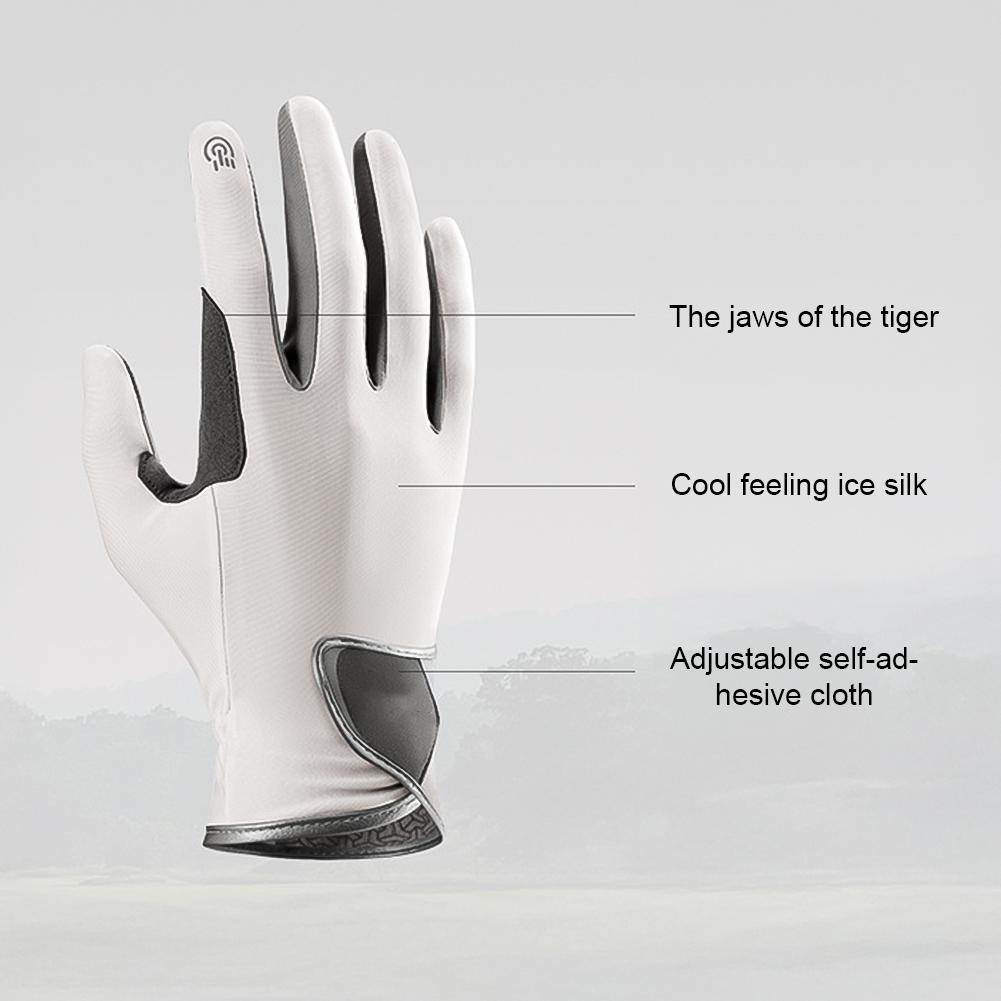 1 paio di guanti da golf sportivi da esterno, ciclismo, alpinismo, antiscivolo, traspiranti, touch screen, guanti sottili in seta di ghiaccio