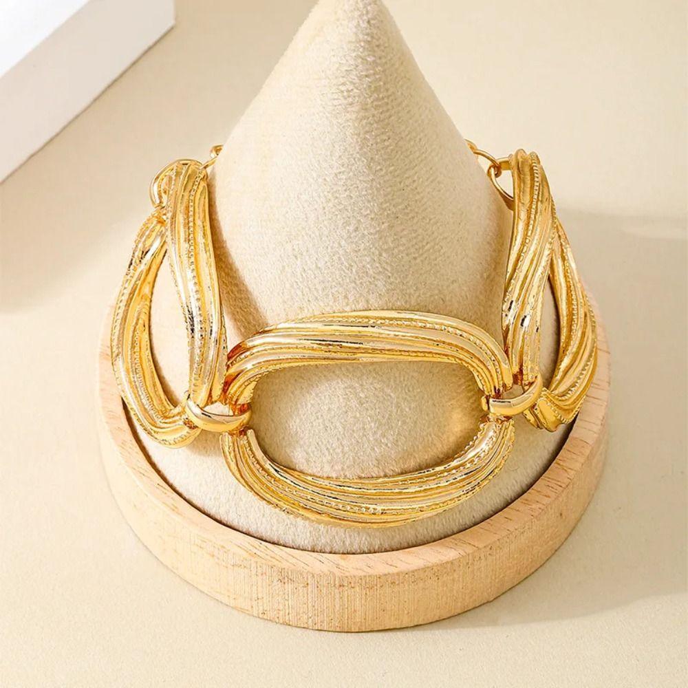 Multi-layer Line Minimalist Jewelry Combo Golden Color Adjustable Bracelet For Women