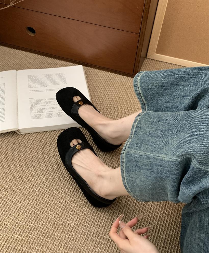 Flat pink gentle small fragrant single shoes women's shoes 2025 new spring Doudou shoes commuter shoes