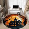 1pc Haunted House Moonlit Night Office Round Area Rug, Under Office Chairs Bedroom Living Room Home Decor, Room Deco, Available in Various Sizes