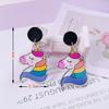 Summer Cute Fun Graffiti Transparent Acrylic Flower Earrings Women'S Simple Versatile Silver Needle Earrings Bow