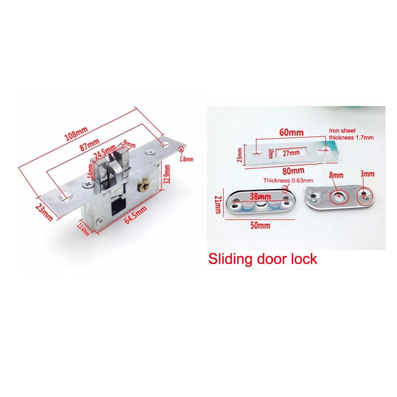Invisible/Mortise Lock Pull Gate Hook Lock Alloy Lock For Framed Glass Door Strong Durable Hardware