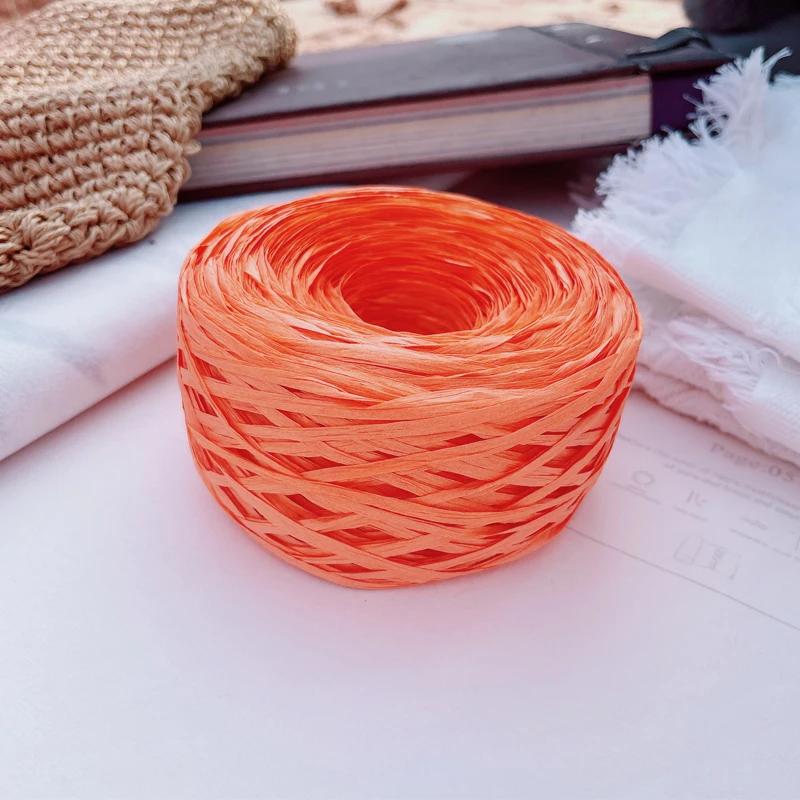 180m Raffia Yarn Paper Grass 100g/pcs for Knitting and Crochet Handmade Diy Straw Hat Bag Doll Slippers Weave Soft Yarn Thread