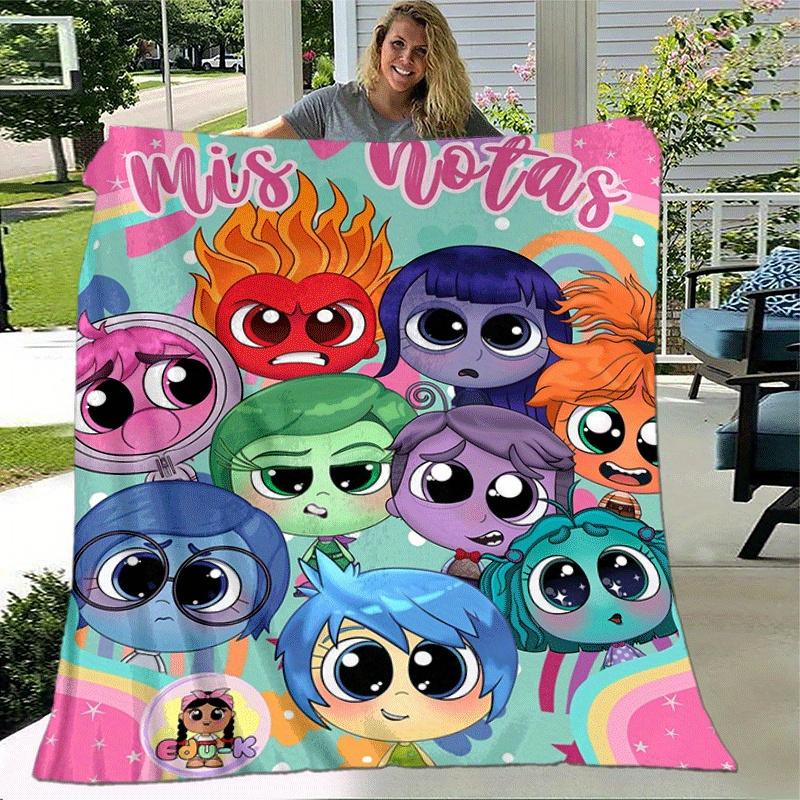 1pz Coperta Stampata Inside Out - Morbida, Coperta da Divano per Tutte le Stagioni per Ufficio, | Regalo Personalizzato con Adorabile Design a Cartone Animato