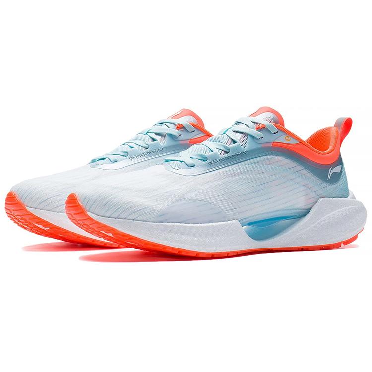 New LiNing Super Light 19 Wear Resistant Lightweight Rebound Low Top Running Shoes White Blue Red ARBS001-19