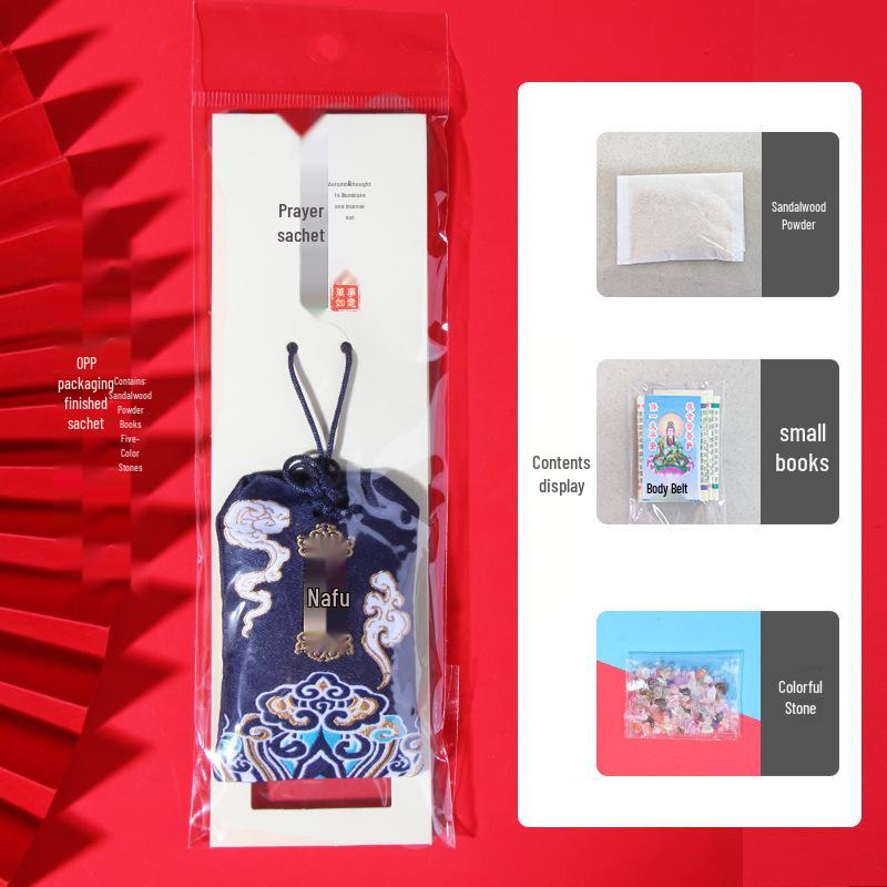 Dragon Boat Festival Sandalwood Embroidered Sachet: Cultural Omamori Coin Purse and Fortune Talisman Cloth Bag.